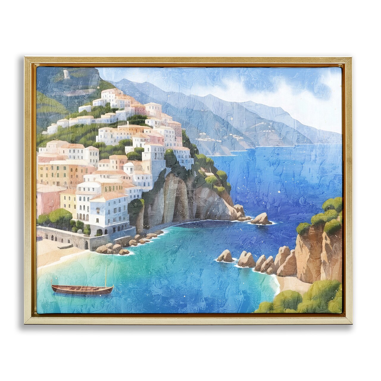 Stupell Industries Vibrant Coastal Seascape Floating Frame Design by Kim Allen